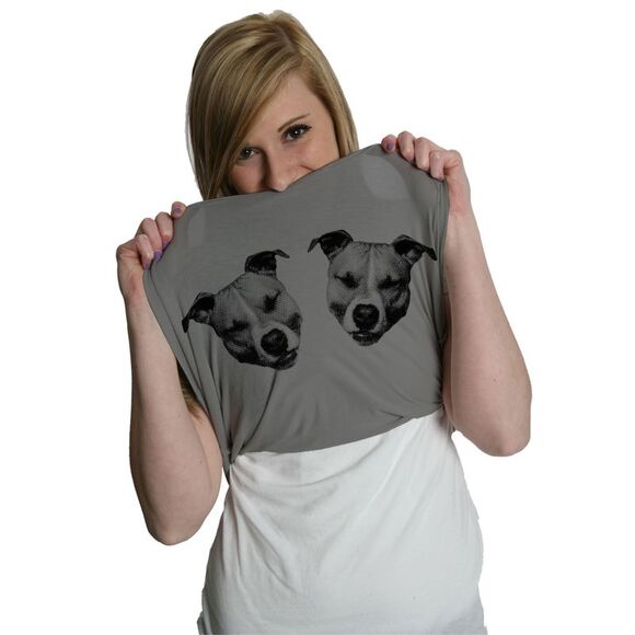 Womens Ask Me About My Pitties T Shirt Funny Flip Up Dog Pitbull Tee - Picture 1 of 4